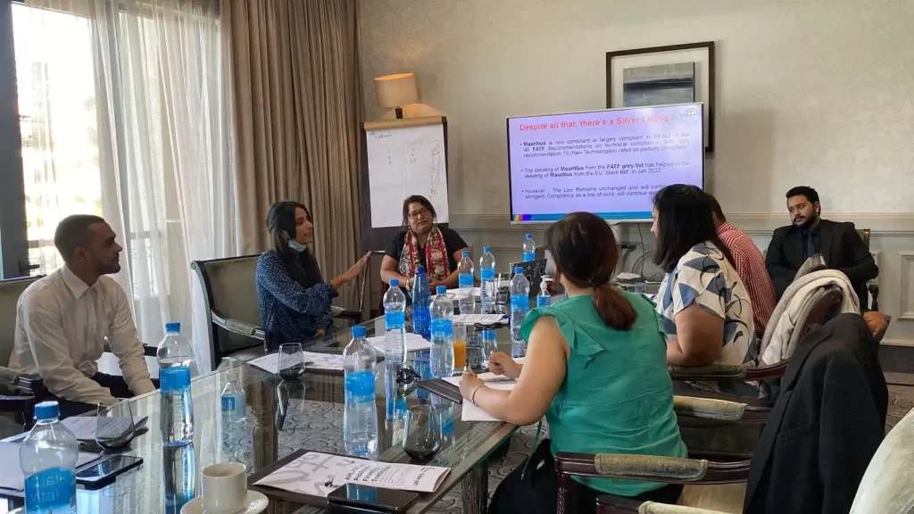 A legal training workshop led from the front of a conference room